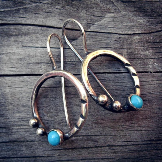 Vintage Turquoise Silver Earrings
