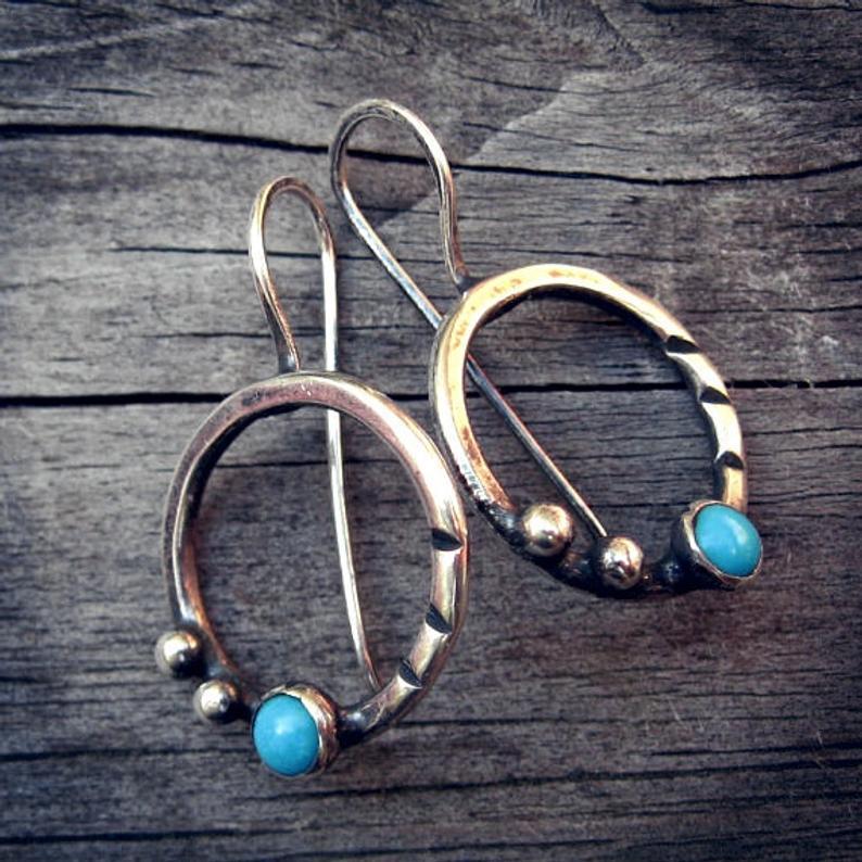 Vintage Turquoise Silver Earrings