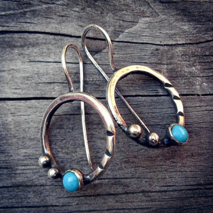 Vintage Turquoise Silver Earrings