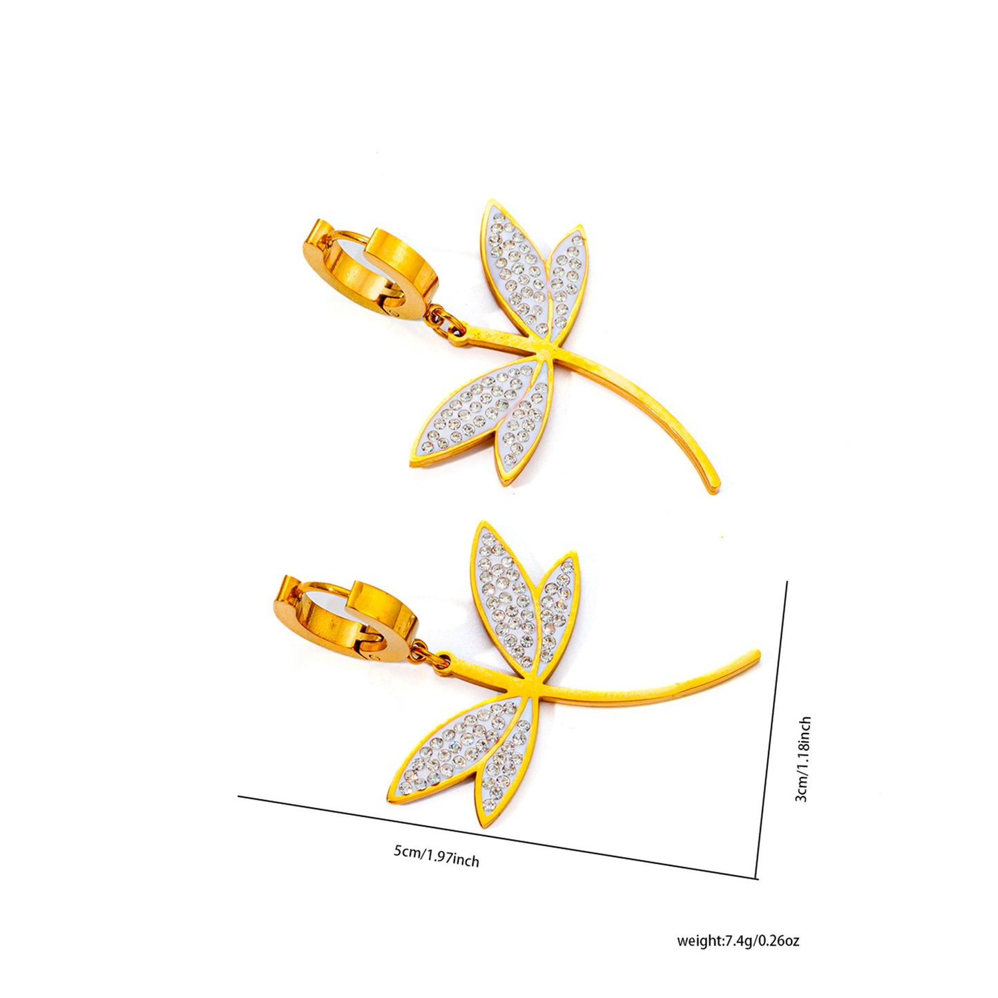 Elegant Dragonfly Zircon Necklace