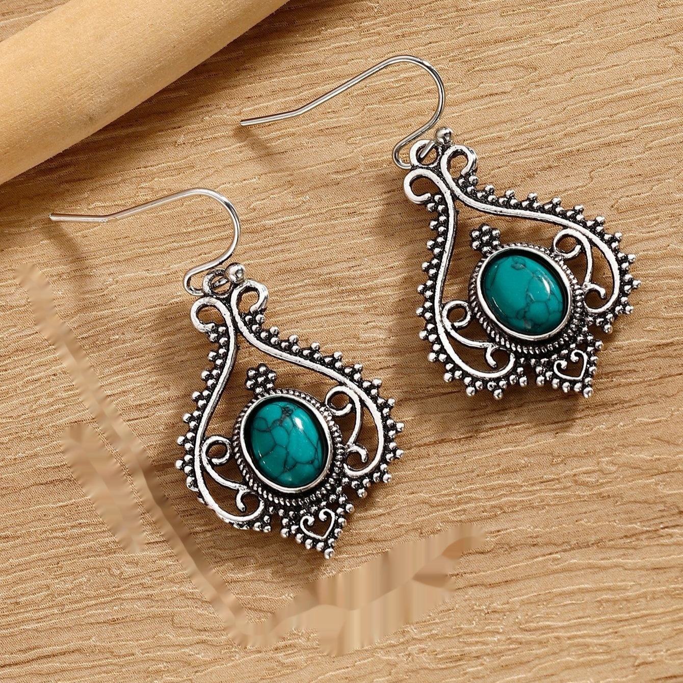 Bohemian Turquoise Stud Earrings