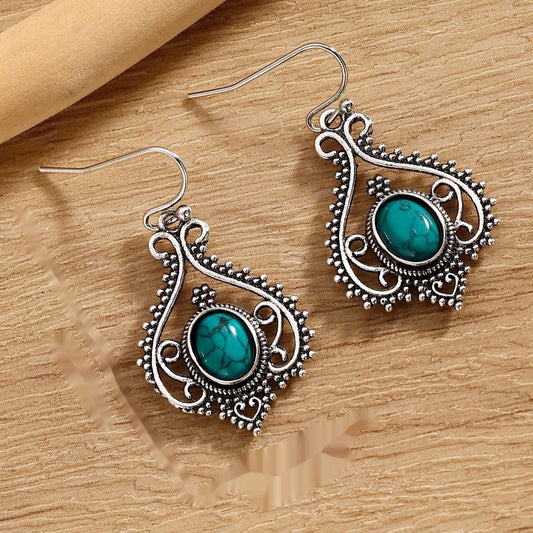 Bohemian Turquoise Stud Earrings