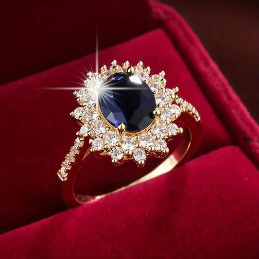Elegant Blue Diamond Ring
