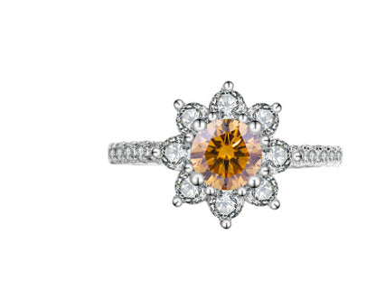 Flower Diamond Moissanite Ring