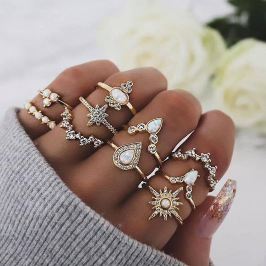 Elegant Diamond Knuckle Ring Set