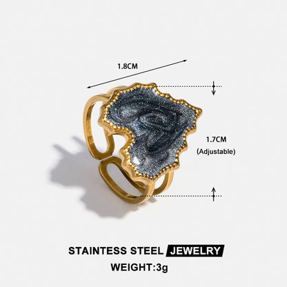 Irregular Heart Stainless Steel Ring