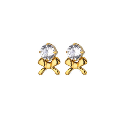 Love Heart Bow Tie Earrings