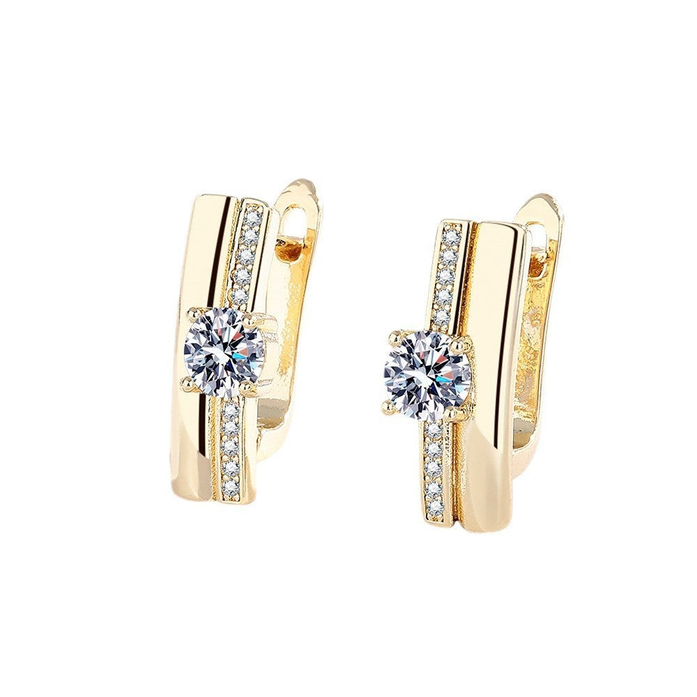 Zircon Geometric Hoop Earrings