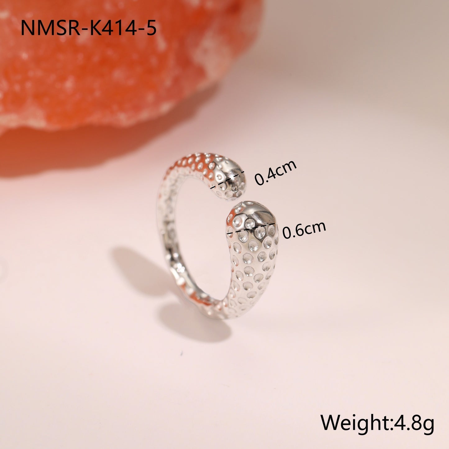 Geometric Hammer Open Ring