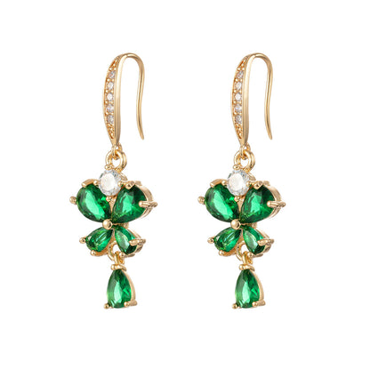 Elegant Green Butterfly Earrings
