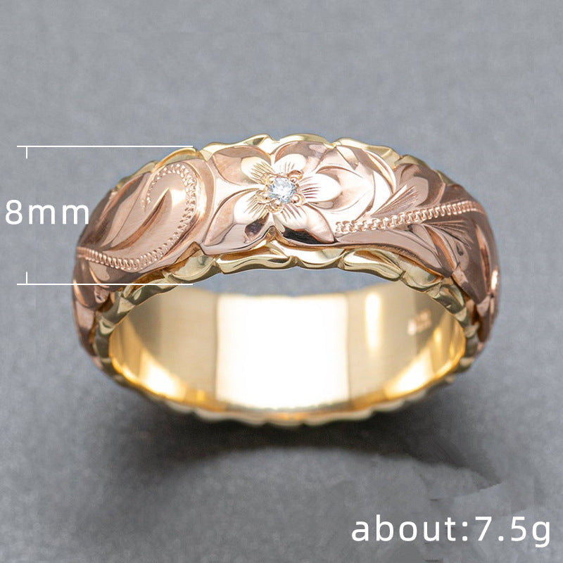 Exquisitely Carved Rose Ring