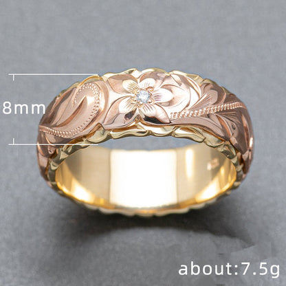 Exquisitely Carved Rose Ring