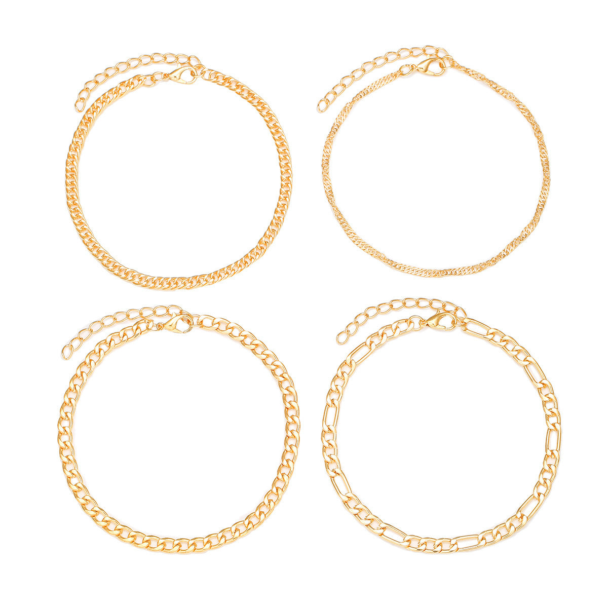 Retro Snake Chain Anklet Set