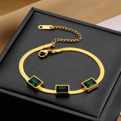 Elegant Green Zircon Necklace Set