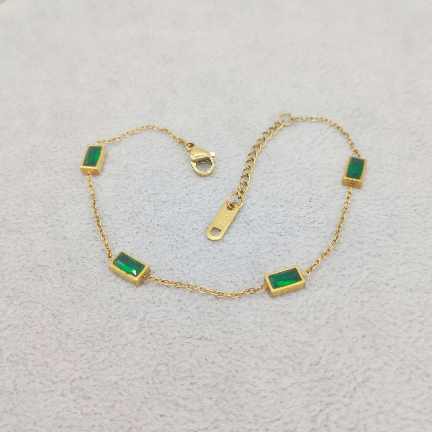 Colorful Rectangular Gem Bracelet
