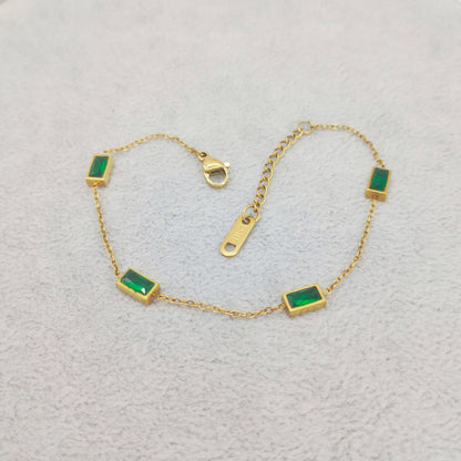 Colorful Rectangular Gem Bracelet