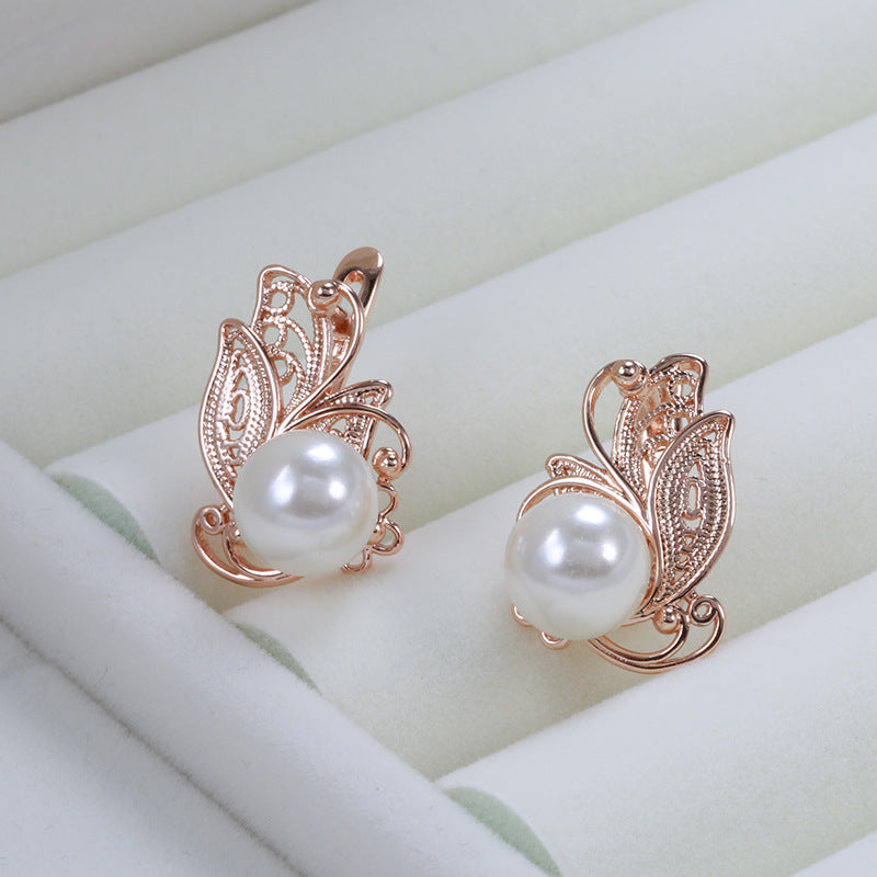 Personalized Butterfly Pearl Earrings