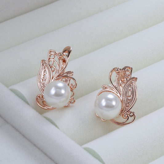 Personalized Butterfly Pearl Earrings