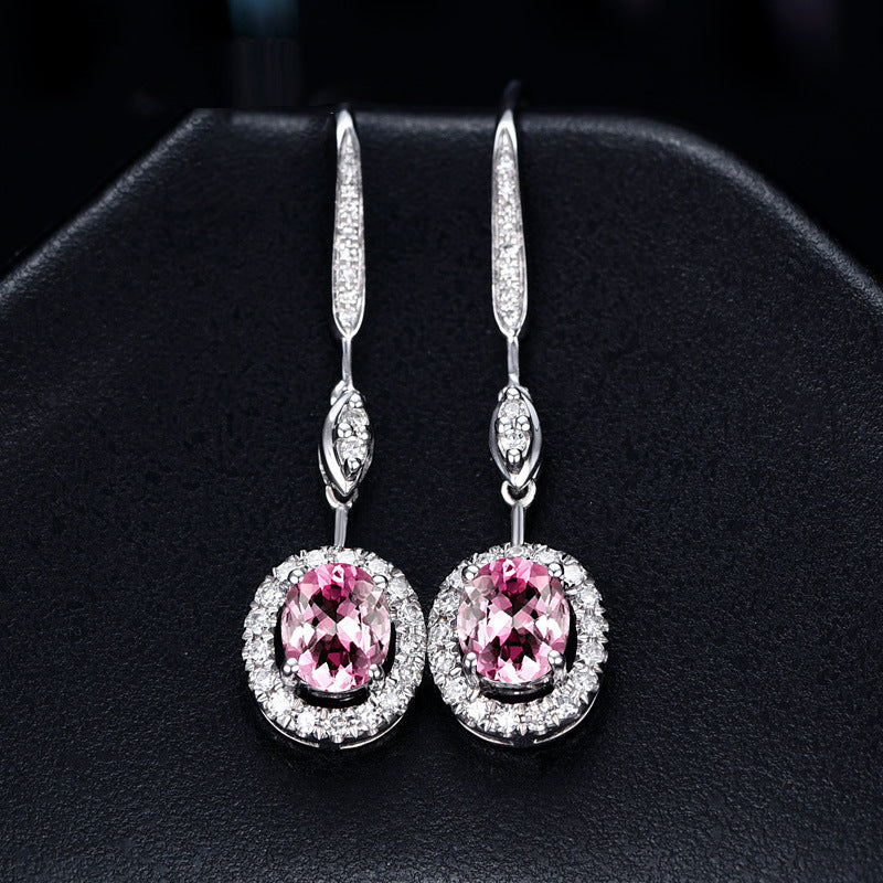 Elegant Sapphire Colored Long Earrings
