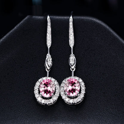 Elegant Sapphire Colored Long Earrings