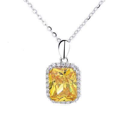 Elegant Yellow Diamond Necklace Set
