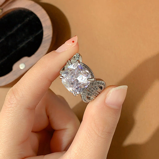 Elegant Rhinestone Square Ring
