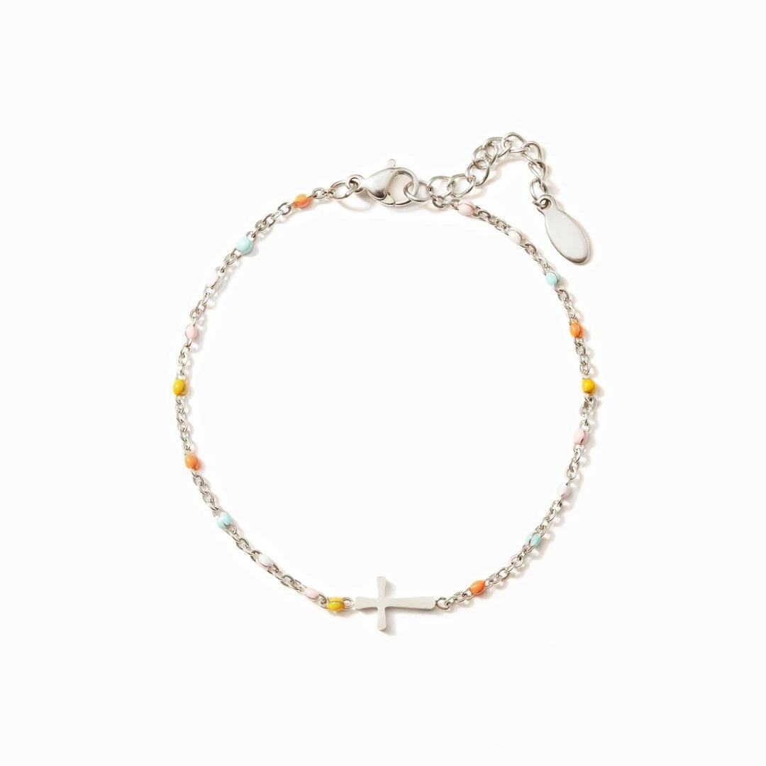 Elegant Silver Cross Bracelet