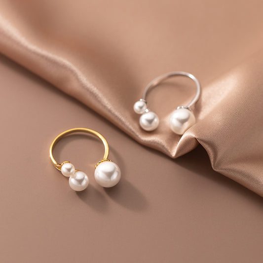 Elegant S925 Silver Pearl Ring