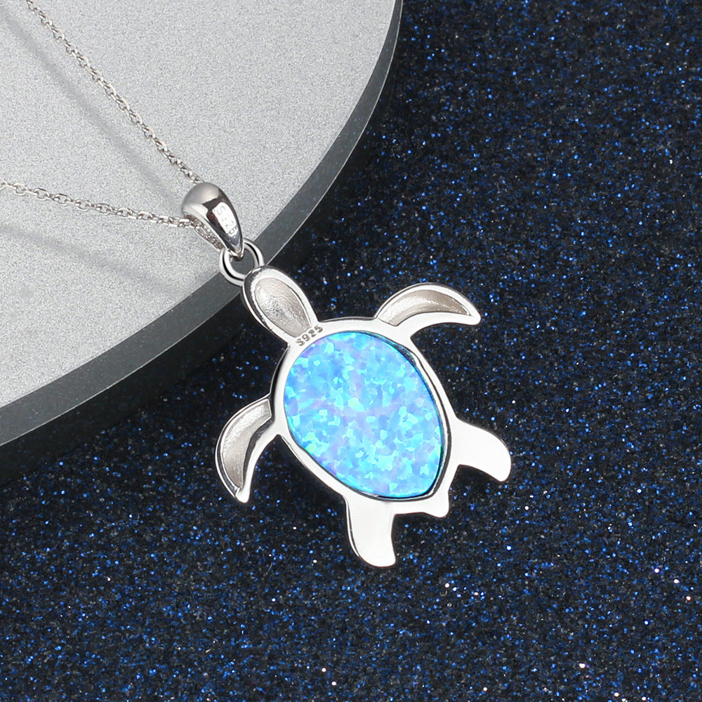Cute Turtle Opal Necklace