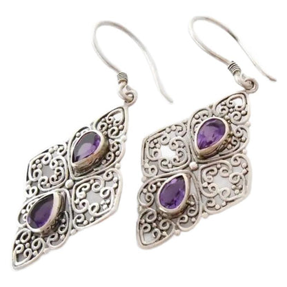 Elegant Silver Zircon Earrings
