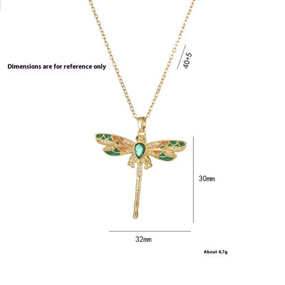 Colorful Dragonfly Pendant Necklace