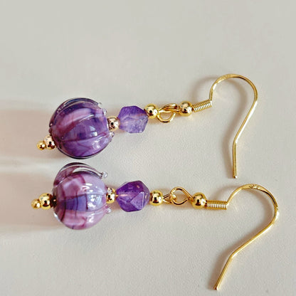 Elegant Purple Amethyst Earrings
