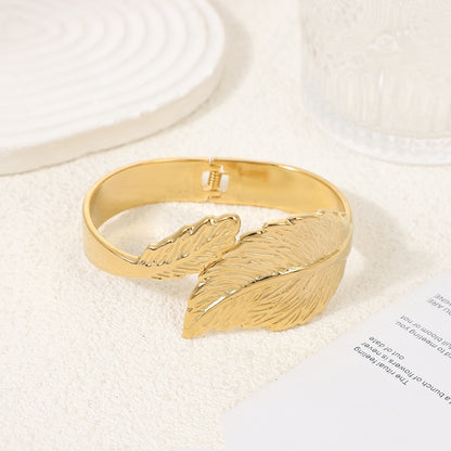 Elegant Leaf Titanium Bracelet