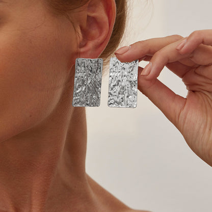 Liquid Metal Flower Earrings