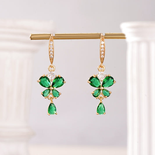 Elegant Green Butterfly Earrings
