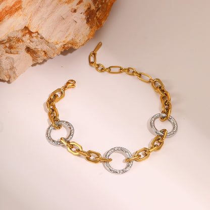 Elegant Gold and Silver Necklace Bracelet Set