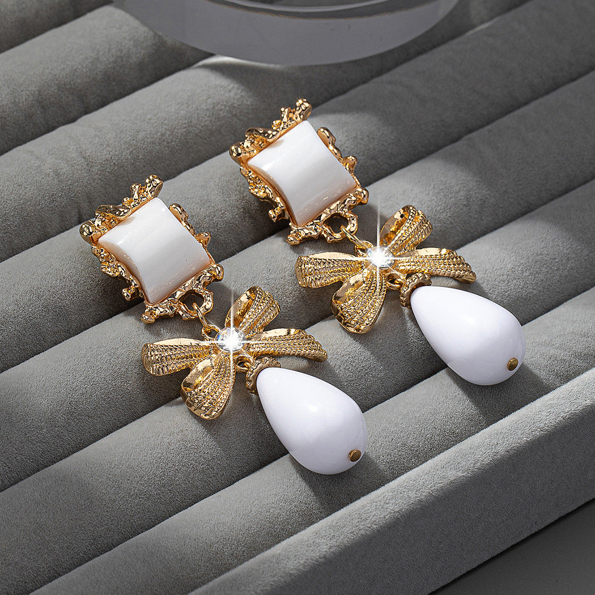Graceful Black Bow Earrings