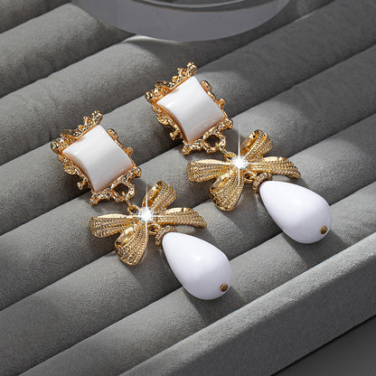 Graceful Black Bow Earrings
