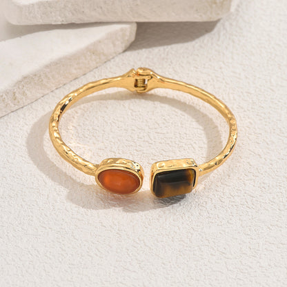 Geometric Inlaid Gem Bracelet