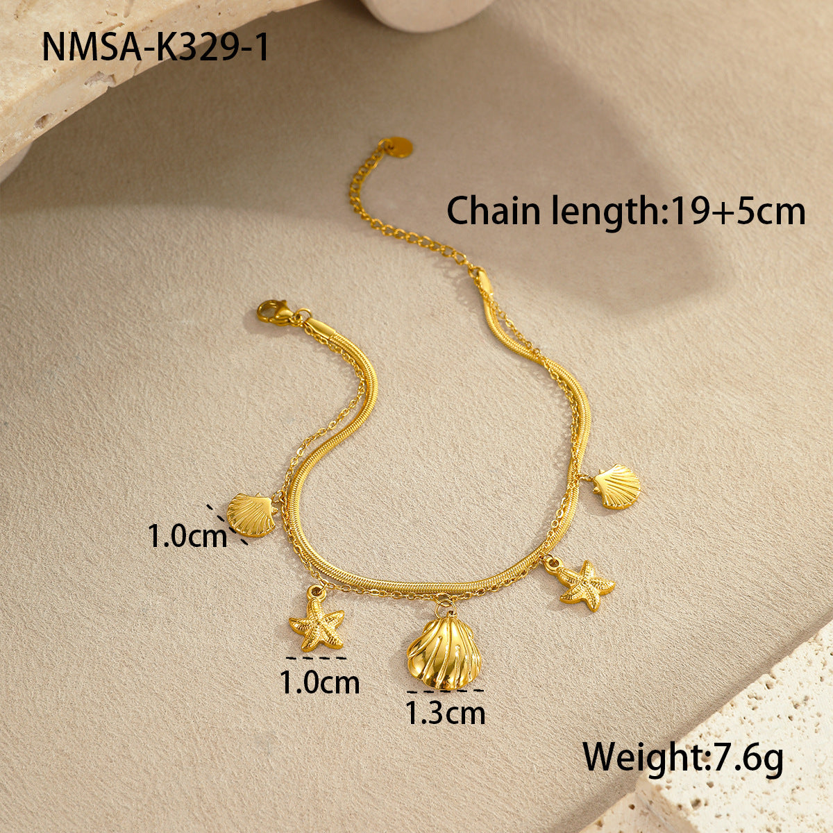 Ocean Style Stainless Steel Anklet