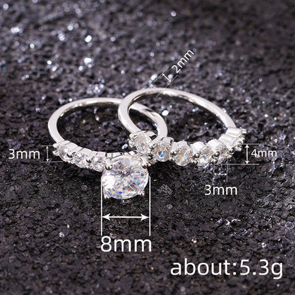 Elegant Geometric Zircon Rings