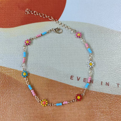 Elegant Floral Color Anklet