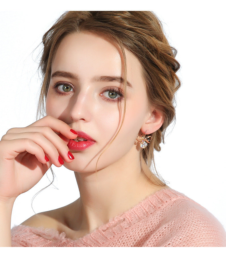 Champagne Gold Bow Earrings