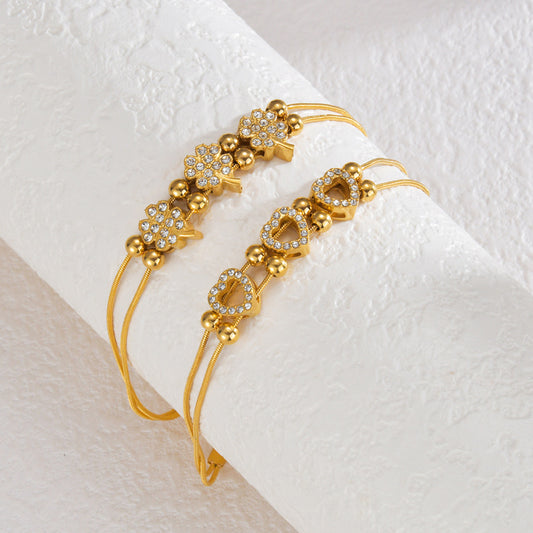 Elegant Gold Love Diamond Bracelet