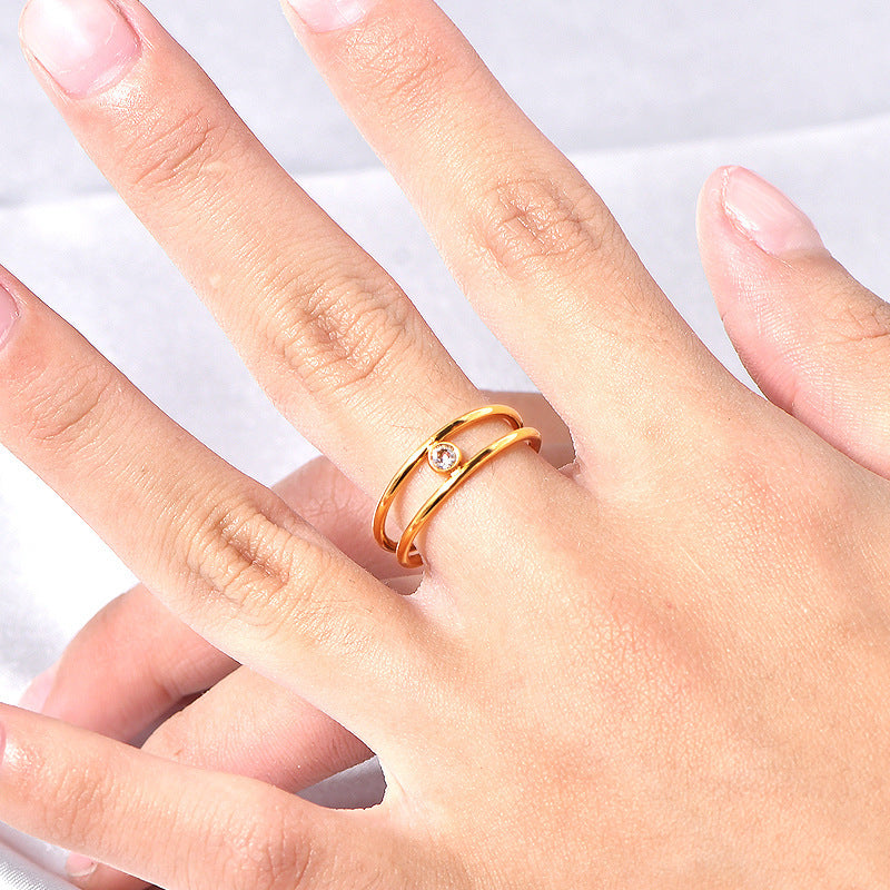 Elegant Titanium Steel Open Ring