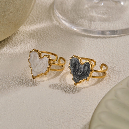 Irregular Heart Stainless Steel Ring