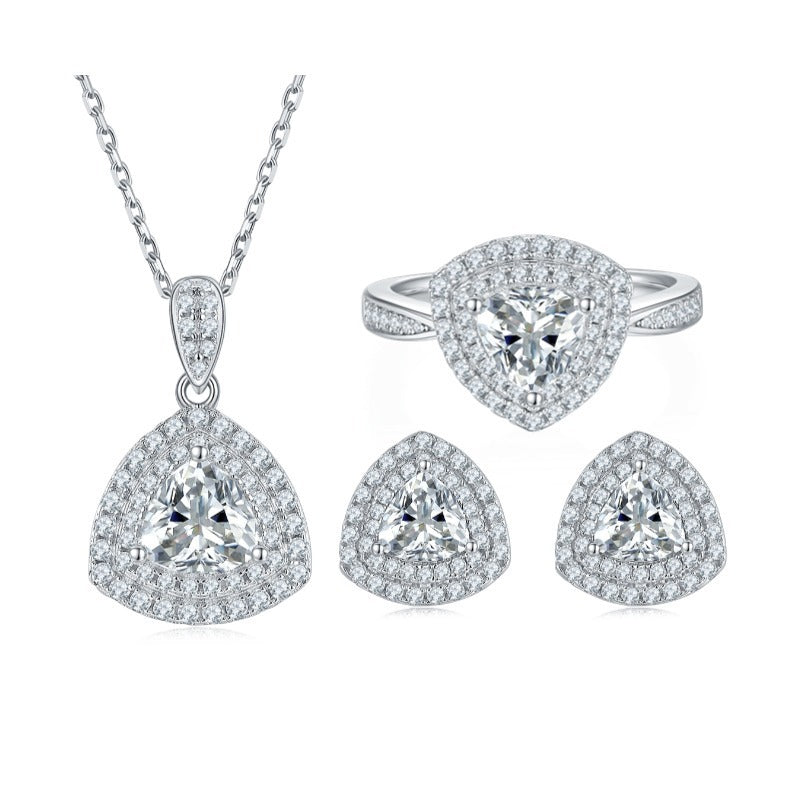 Elegant Moissanite Three-Piece Set