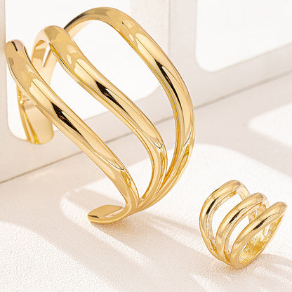 Personalized Retro Ring Bracelet Set