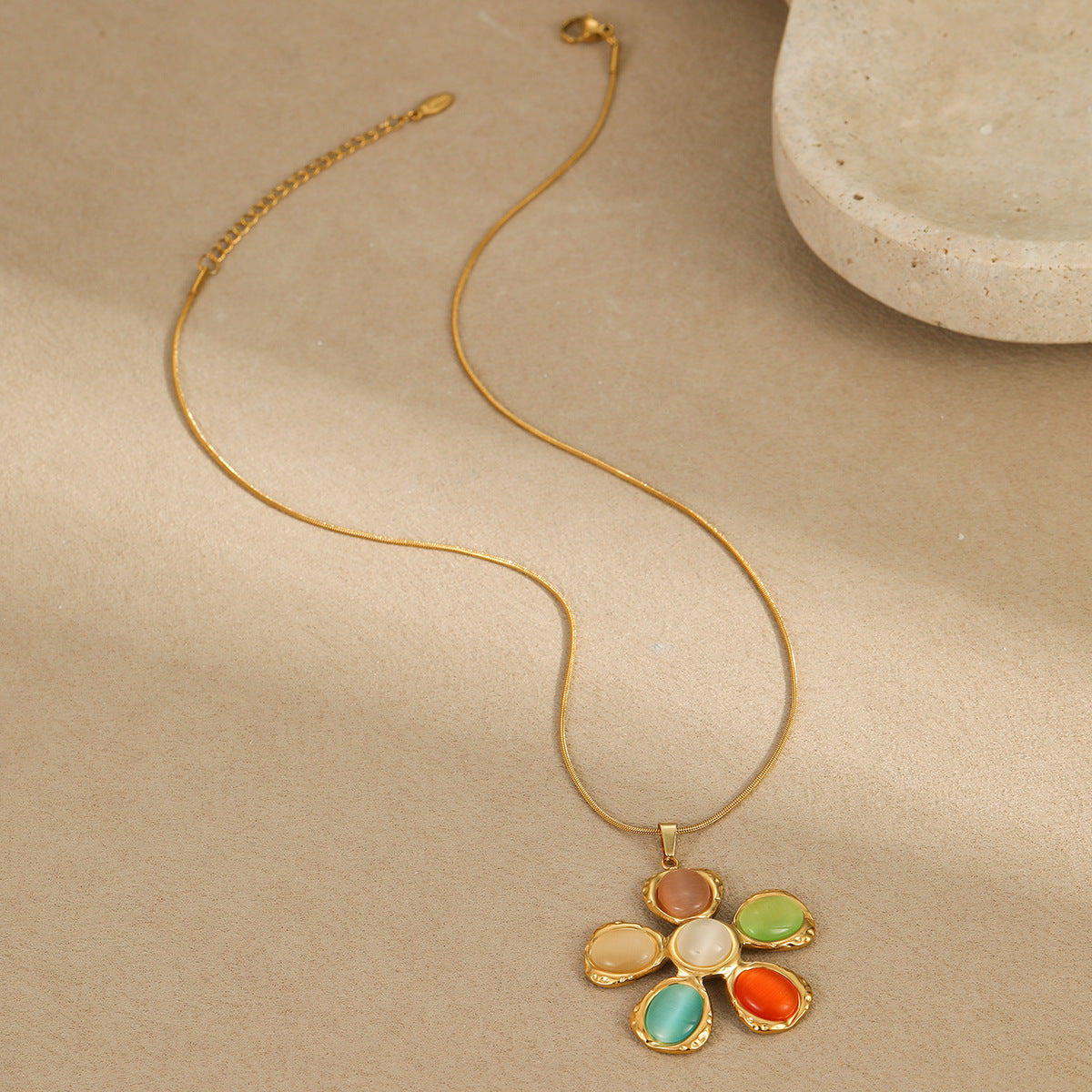 Colorful Opal Flower Earrings