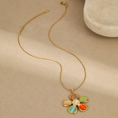 Colorful Opal Flower Earrings